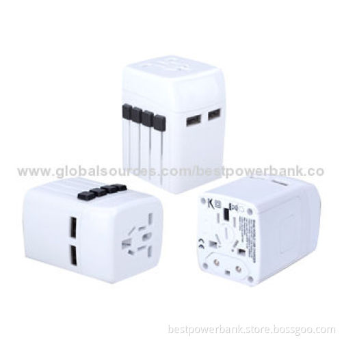 5V/2.5A USB Output Universal Travel Chargers with UK/US/AU/EU Plug in One Pattern